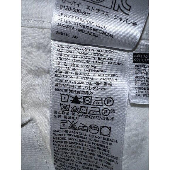 LEVI'S Womens White Stretch Denim Classic Straight Leg Jeans Size 29 - Picture 10 of 10